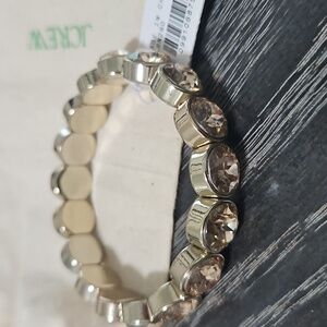 J. Crew Gold and Crystal Stretch Bracelet